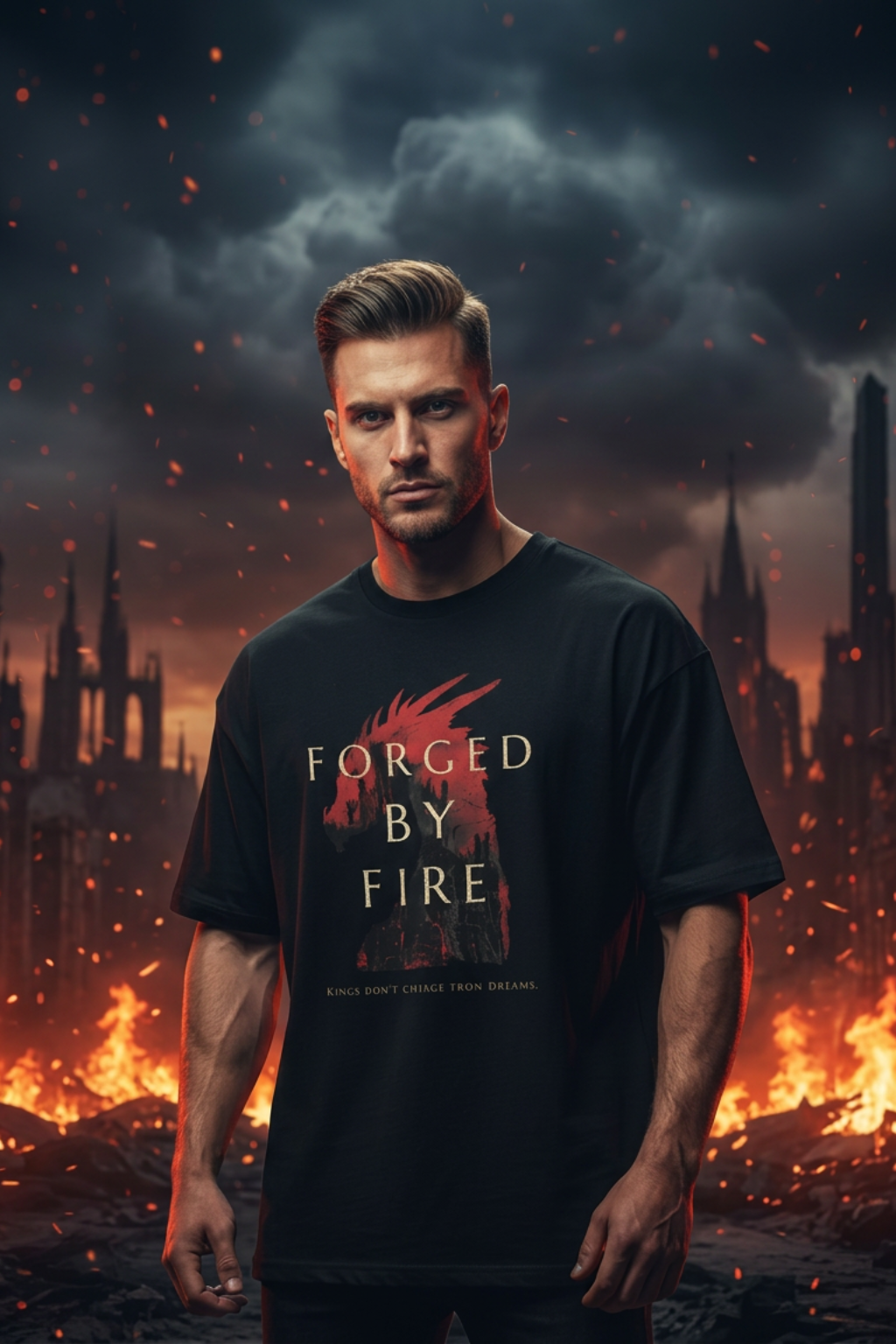 Forged by Fire Graphic Oversized Tshirt