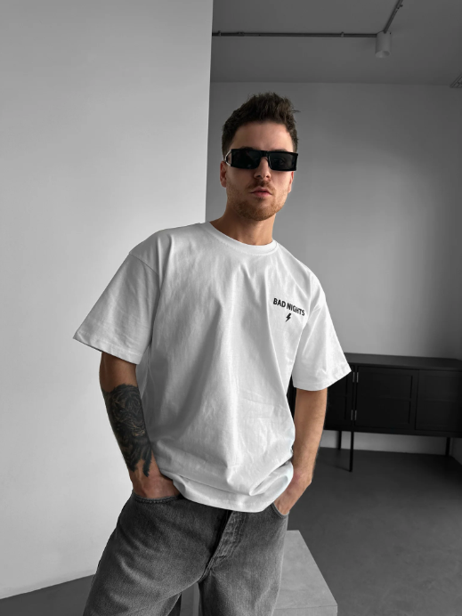 Bad Night Oversized T shirt (White)